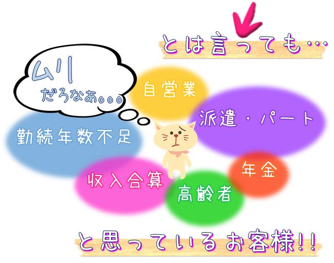 ローンを組むのは無理だなぁと思っているお客様へ