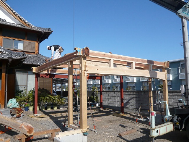 車庫 建前工程2